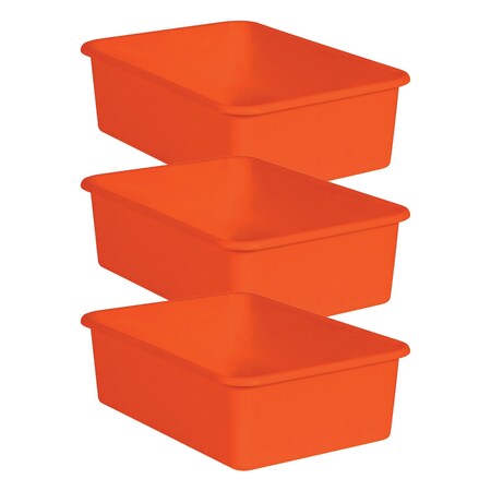 TEACHER CREATED RESOURCES Storage Bin, Orange, Plastic, 3 PK 20412